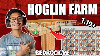 How to make Hoglin Farm in Minecraft PE  Hoglin Food Farm Minecraft 119  BedrockMCPE [upl. by Sobmalarah575]