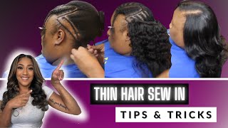 Thin Hair Sew in Tips and Tricks [upl. by Llerehs]