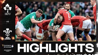 HIGHLIGHTS  ☘️ IRELAND V WALES 🏴󠁧󠁢󠁷󠁬󠁳󠁿  2024 GUINNESS MENS SIX NATIONS RUGBY [upl. by Eyeleen]