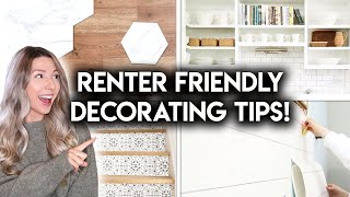 12 RENTER FRIENDLY HOME DECOR IDEAS  DIY REMOVABLE UPGRADES [upl. by Yrehc]