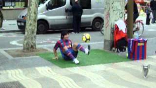 Lionel Messi Performs On The Streets Of Barcelona La Rambla [upl. by Oneladgam808]