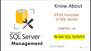 NTILE function in SQL Server [upl. by Aihsenak902]