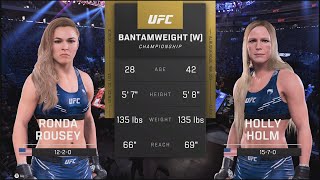 Ronda Rousey VS Holly Holm 3  Full Fight 2160p ULTRA HD [upl. by Karlene]