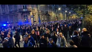 Cracovia  Lech 19102024 przemarsz kibiców z Rynku na stadion [upl. by Anelrac705]