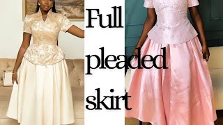 HOW TO MAKE box pleat midi skirt full pleated skirt by your prudential atelier side gathers [upl. by Egwin]