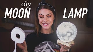 DIY  Moon Lamp  Luminária de Lua  com papel higiênico [upl. by Aysab]