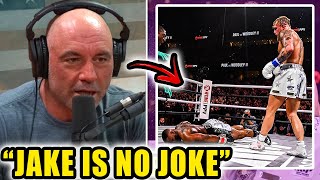 Joe Rogan Reacts To Jake Paul VS Tyron Woodley KNOCKOUT [upl. by Nyrraf]