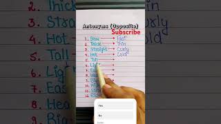 Antonyms  Opposite HarishKumarM5 english fillintheblanks englishlanguage vocabulary [upl. by Obellia298]