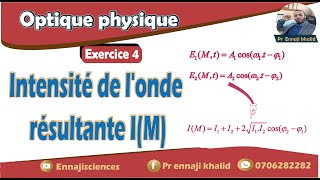 Intensité de londe résultante de deux ondes cohérentes exercice 4 [upl. by Shapiro198]