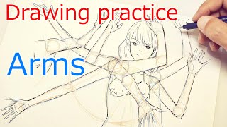 腕のワイヤーを描く練習  Drawing Practice Arms [upl. by Hildagard]