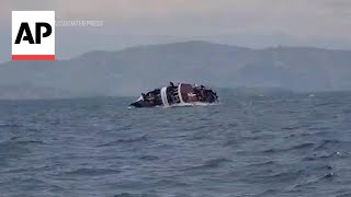 Video shows moment boat sinks in eastern Congo killing at least 78 [upl. by Lanette]