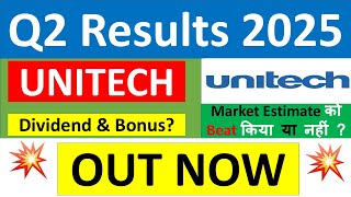 UNITECH Q2 results 2025  UNITECH results today  UNITECH Share News  UNITECH Share latest news [upl. by Kempe]