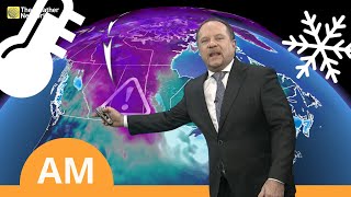 Canadas National Forecast MultiDay Snow Event and Frigid Temperatures  WeatherAM [upl. by Dranek]