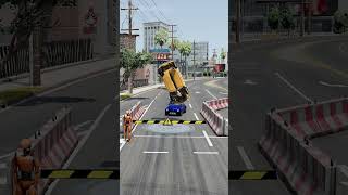 Can Any Car Survive Giant Bollard Barrier Crash BeamNGdrive [upl. by Eruot]