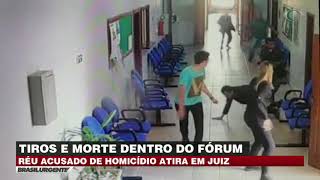 RÉU ACUSADO DE HOMICÍDIO ATIRA EM JUIZ  BRASIL URGENTE [upl. by Alarice]