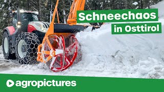 Schneechaos 2019 in Osttirol  Lohnunternehmen Gumpi Team mit Steyr Traktoren im Winterdienst [upl. by Nehgam323]