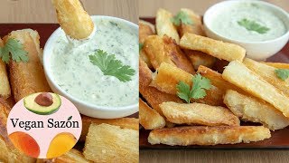 Cassava Fries Yuca Frita with Cilantro Garlic Sauce [upl. by Coffeng]