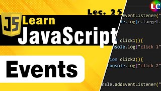 Javascript Events  Lecture 25  Learn Coding [upl. by Wolfgram]