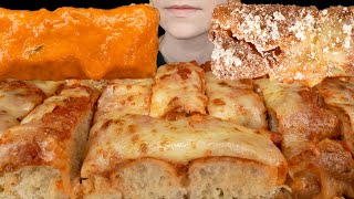 ASMR Sicilian Pizza with Creamy Vodka Sauce amp Cheese Eating Sounds [upl. by Ynaffik]