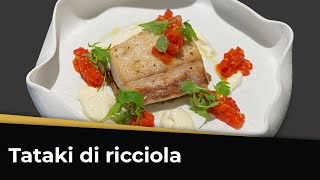 Come cucinare la ricciola non al forno Ricetta con pomodorini olive e burrata [upl. by Karon]