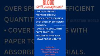 MLTquestionworld BLOOD SPILL MANAGEMENT spilling blood hospital infectioncontrol [upl. by Addis]