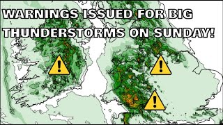 Warnings Issued for Big Thunderstorms on Sunday 10th May 2024 [upl. by Adihsar]