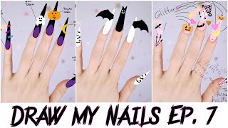 Subscribers Draw My Nail Designs Halloween Edition Pt 2 [upl. by Franklyn]