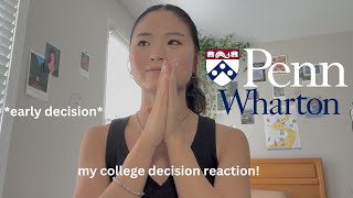 COLLEGE DECISION REACTION 2024 WhartonUPenn early decision [upl. by Imac]