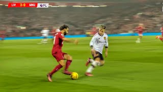 Mohamed Salah Legendary Dribble Vs Lisandro Martinez Liverpool 70 Man United [upl. by Natehc]