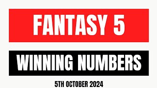 Fantasy 5 Winning Numbers 5th October 2024 [upl. by Jak325]