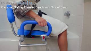 Bath Chair For Elderly  Carousel Sliding Transfer Bench with Swivel Seat 2018 [upl. by Nomolos]