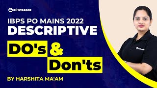 IBPS PO Descriptive Paper Preparation 2022  Dos amp Donts For Descriptive  By Harshita Maam [upl. by Chloette]