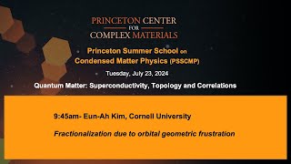 Fractionalization due to orbital geometric frustration  EunAh Kim [upl. by Marje]