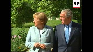 US President Bush meets Chancellor Merkel [upl. by Eanel]