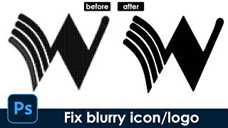 Fix blurry iconlogo make sharp edgePhotoshop tutorial quick and easy [upl. by Filemon]