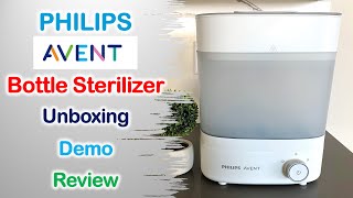 Philips Avent Premium Baby Bottle Sterilizer with Dryer  Unboxing  Demo  Review [upl. by Clayborn]