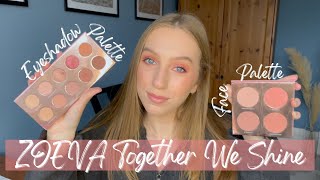 ZOEVA Together We Shine Eyeshadow and Face Palette ✨  Review  Tutorial 💕 [upl. by Rasia]