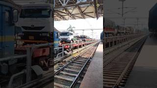 Why does Indias Konkan Railway shift trucks shorts video viralvideo reels topfact700 [upl. by Noved]