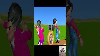 Scary Teacher 3D Wooden Wheel Level Max Jump Up 5 Times Challenge Miss T Loser shorts funnyvideos [upl. by Aeynod]