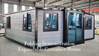 Check Out Our Folding Demo Expandable Container House Awaits [upl. by Aicillyhp]