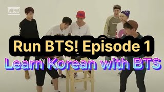 Run BTS Episode 1 Learn Korean with BTS  한글Hangul [upl. by Landis619]