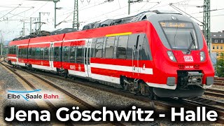 Der SaaleExpress  4K Führerstandsmitfahrt Jena Göschwitz  Halle Saale  ElbeSaale Bahn BR442 [upl. by Rimidalv]