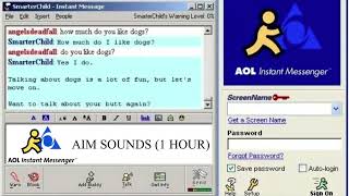 AOL Instant Messenger Sounds AIM Sounds amp 90s Sounds 1 HOUR [upl. by Jerz]