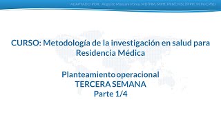 PLANTEAMIENTO OPERACIONAL Parte 13  RESIDENCIA MÉDICA 2024 [upl. by Labaw]