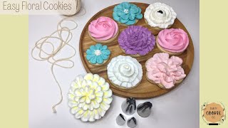 Easy royal icing flowers  2toned flower technique  daintycookieco [upl. by Astrid]