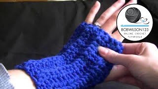 Easy Crochet Fingerless Gloves Part 2 of 2 Tutorial [upl. by Enahs]