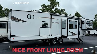 FRONT LIVING WITH HUGE BATH 2024 Forest River Sabre 37FLH [upl. by Kenn]