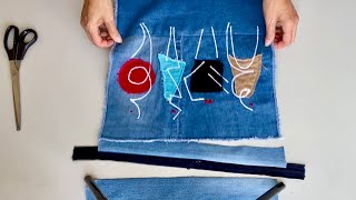 DIY You can make this Beautiful Denim TOTE BAG from old jeans [upl. by Ahsienauq]