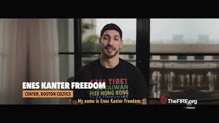 Enes Kanter Freedom appears in a profree speech ad [upl. by Yrhcaz]