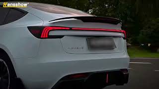 Tesla Model 3 Highland Tail Light Assemblies FullWidth Through Shape LED Taillight [upl. by Herrick792]